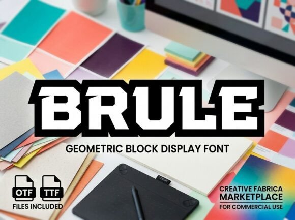 Brule: Command Attention with a Mighty-and-Mechanical Typeface